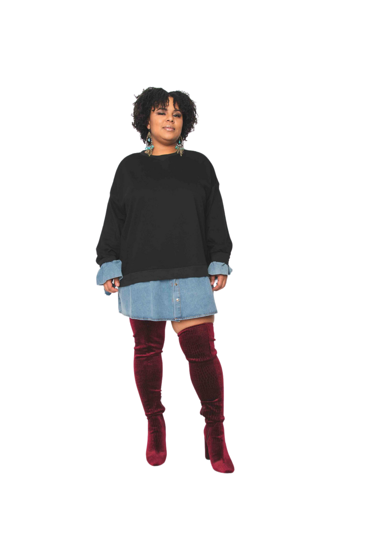 denim sweatshirt dress The I AM Sweatshirt- Denim Blue